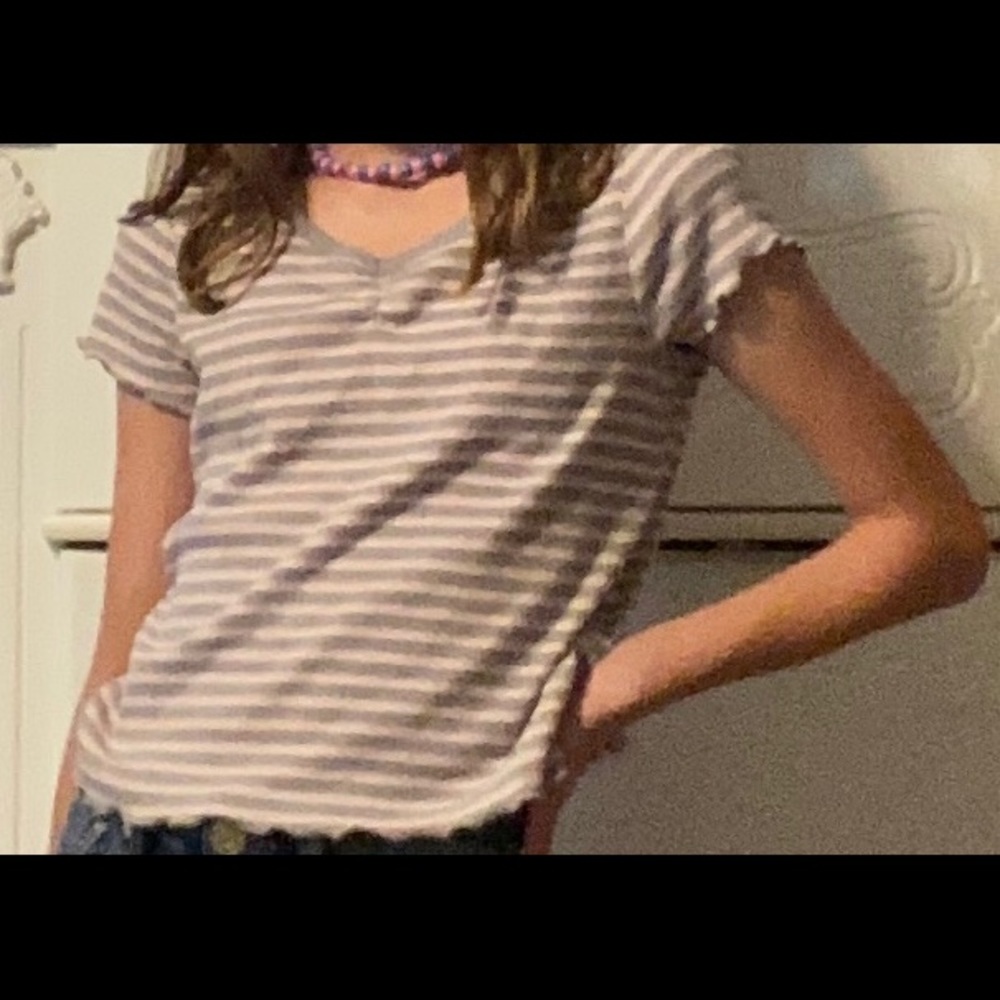grey and linked stripped tee (kids)